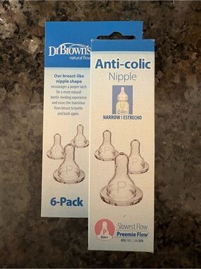 Dr. Brown's Anti-Colic Narrow Preemie Nipple - Clear, 6-Pack